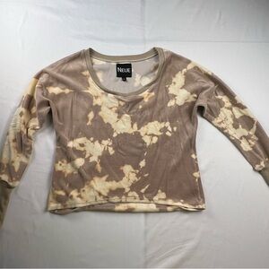 Neue - Women’s Tye Dye Top - Size Small - Brown and Cream